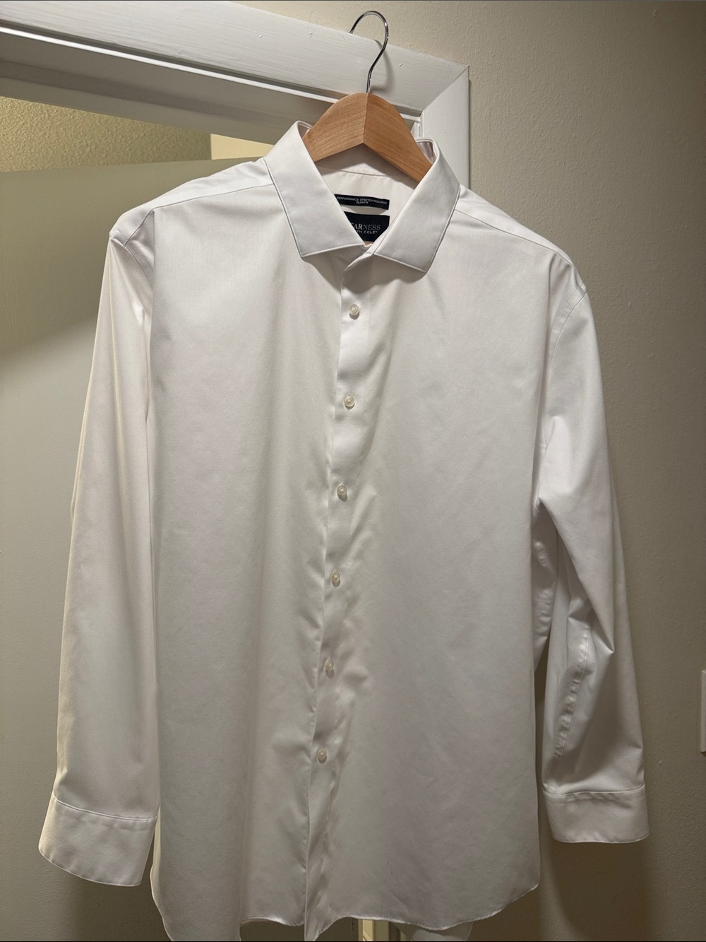 Kenneth Cole White Long-Sleeve Dress Shirt - Point Collar